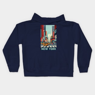 A Vintage Travel Art of New York - US Kids Hoodie